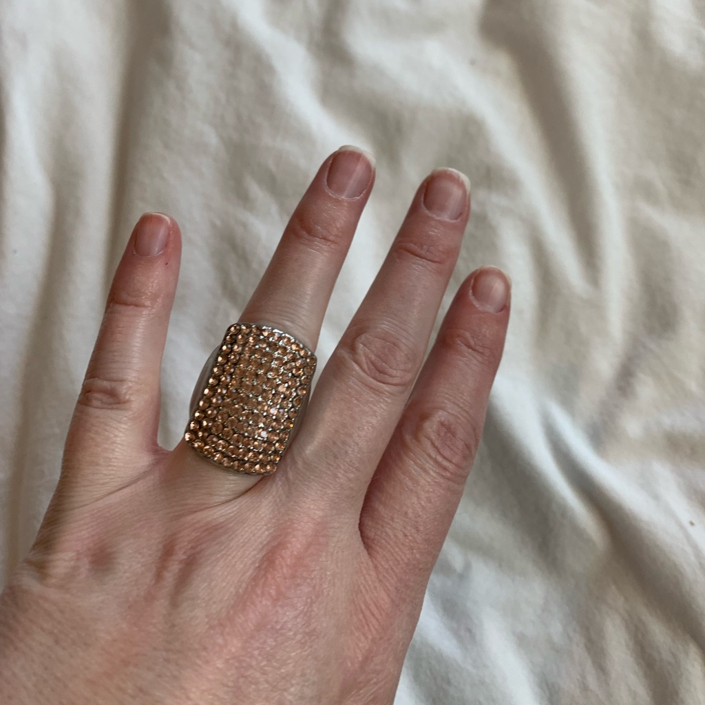 Blush & Silver Statement Ring
